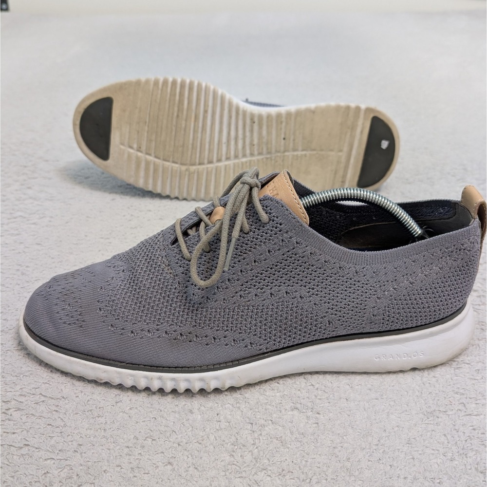 Cole Haan Shoes Mens Size 11 Gray 2.ZEROGRAND Knit Oxford Lace Up Wingtip C27947
